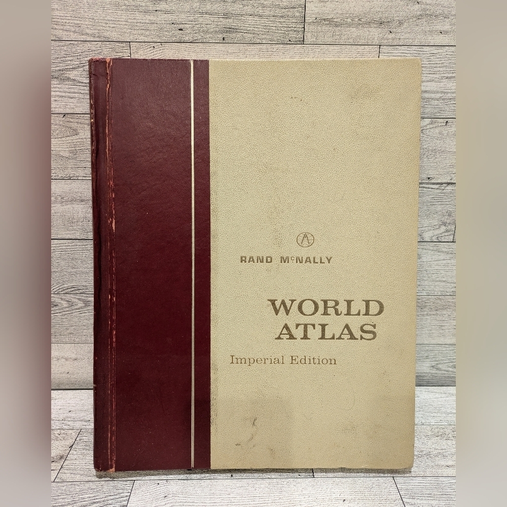 Rand McNally World Atlas Imperial Edition - Red and Cream